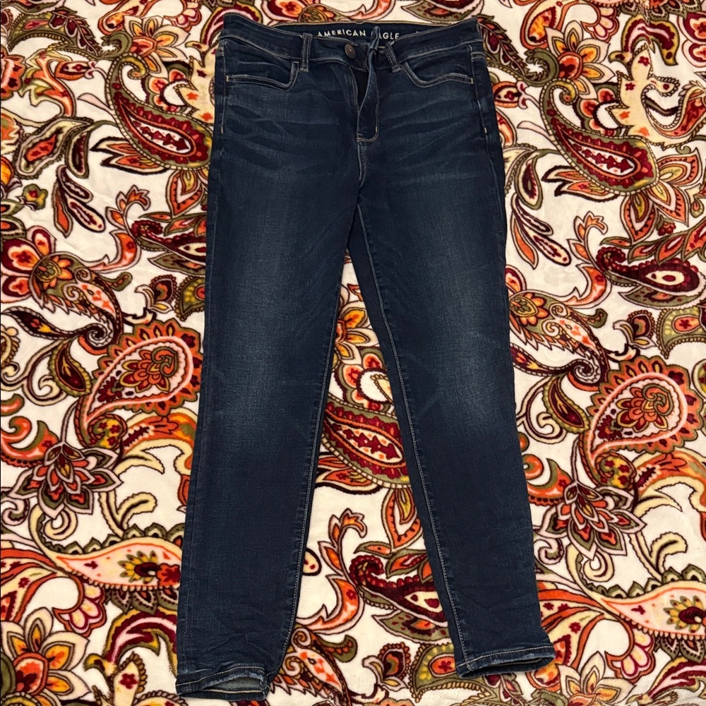 American Eagle Outfitters Women's Deep Blue Hi-Rise jegging